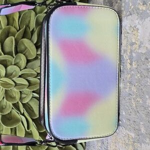 Pastel Ombre Rainbow Camera Bag | Multi-Color Crossbody with Guitar Strap
